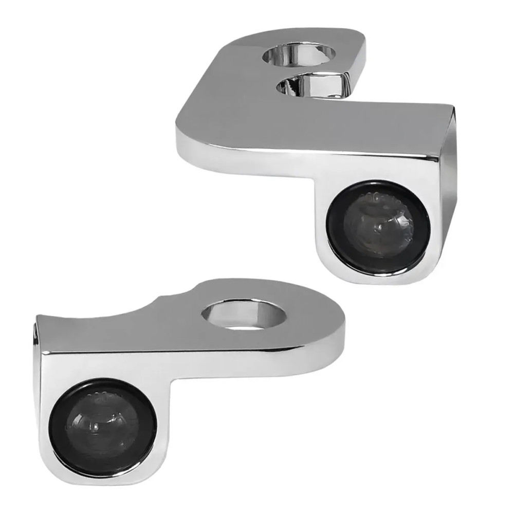 NANO Series Handlebar Turn Signals — 12V, front left/right fitment, chrome