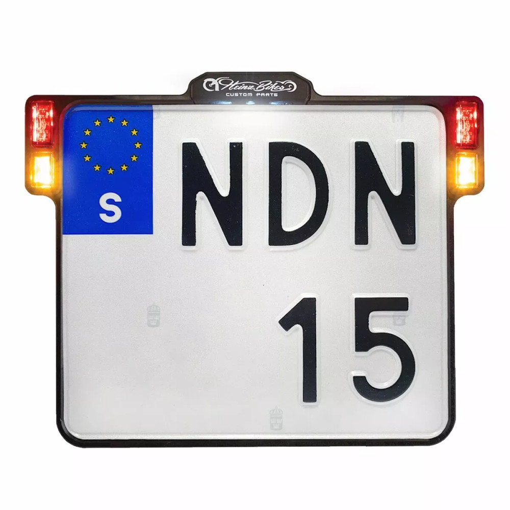 License Plate Holder 3-in-1 for EU Countries — Sweden plate size, rear, black