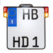 License Plate Holder 3-in-1 for EU Countries — Italy plate size, black