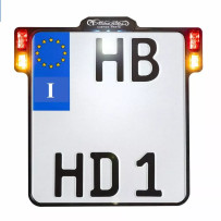 License Plate Holder 3-in-1 for EU Countries — Italy plate size, black