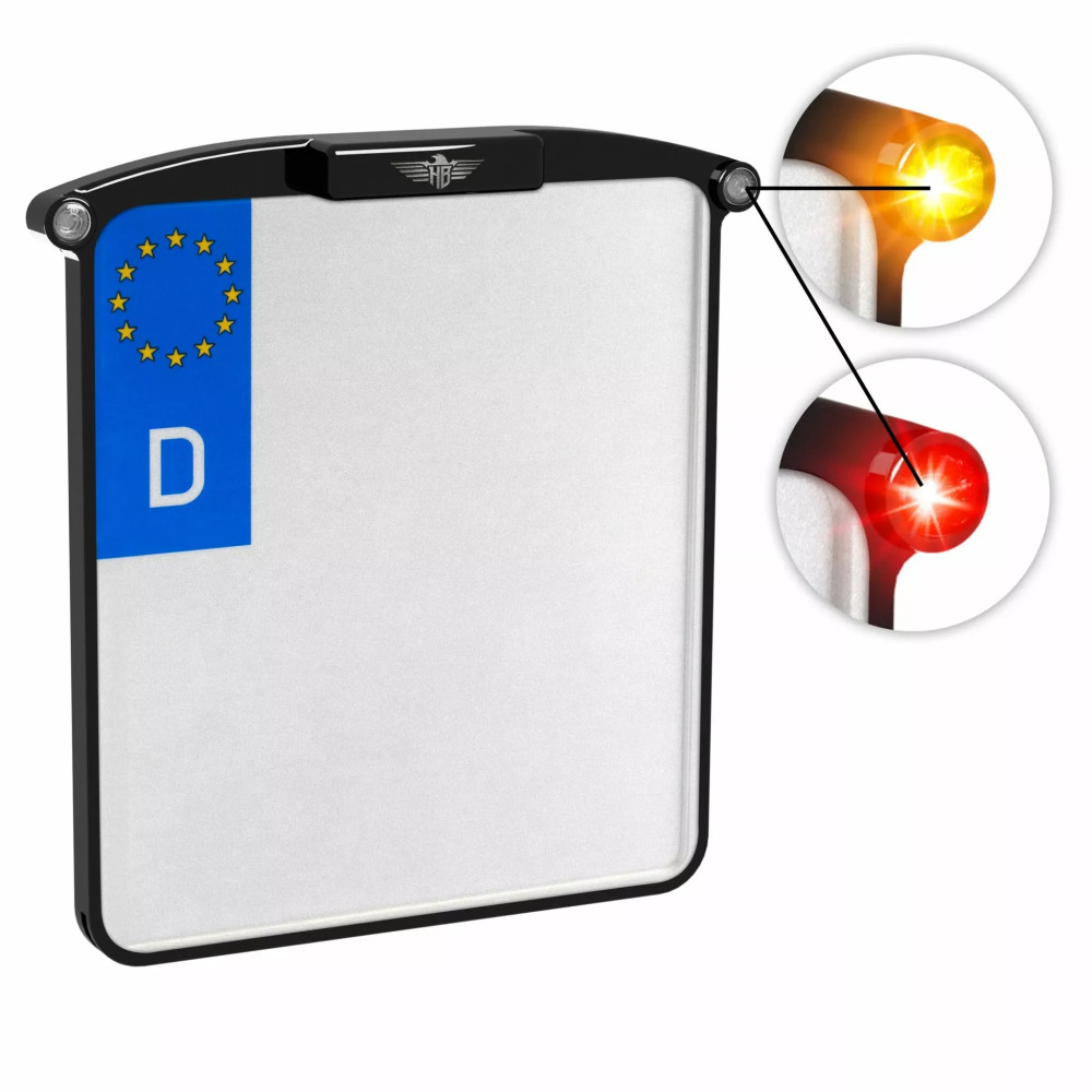 Soporte de matrícula Nano — 12V, negro, Type C (CH)