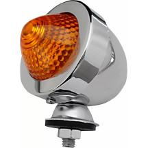 Universal Marker Lights — 12V, Chrome housing, Amber lens