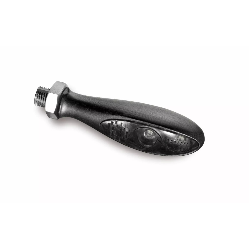 Micro S Dark Indicator — 12V, Threaded M5 x 0.5 x 6.5 mm, Smoke lens, Black housing