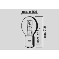 Replacement Bulb 12V 25/25W — BA20d socket, 10 Pack