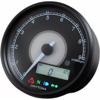 Tachometer — Black, aluminum housing