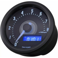 Tachometer — up to 15,000 rpm, 12V, Black