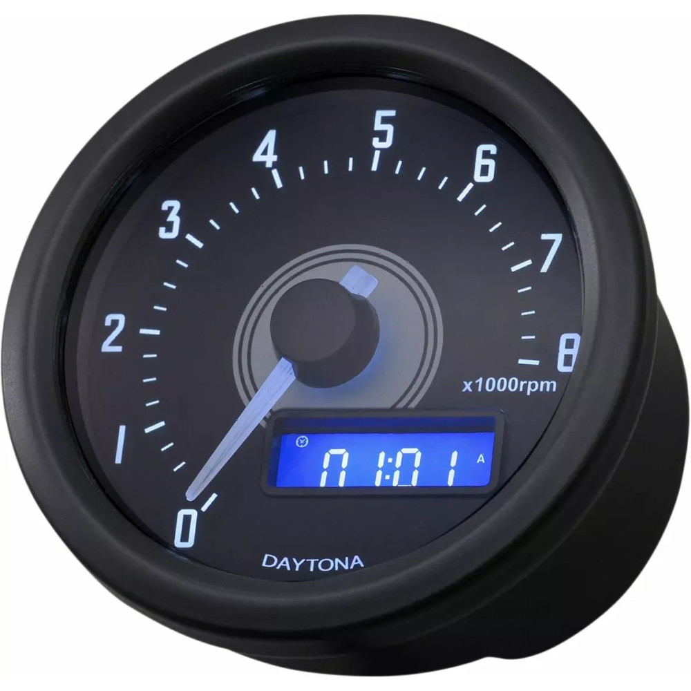 Tachometer — up to 15,000 rpm, 12V, Black