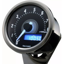 Tachometer — black, aluminum housing