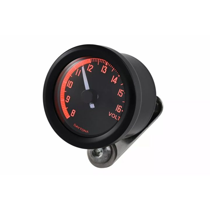 VELONA48 Voltímetro analógico — 8,0–16,0V, carcasa de acero inoxidable