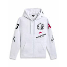 Variegate Zip Hoodie — M, Black/Red/White