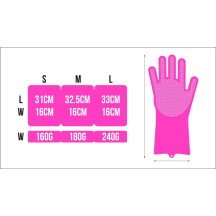 Deep Scrubber Gloves — Size L, Pink