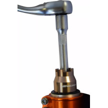 Fork Cap Wrench — WP, fork compression valve, anodized brass