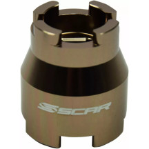 Fork Cap Wrench — WP, fork compression valve, anodized brass