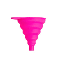 Collapsible Silicone Funnel — 106mm x 43mm expanded, 25mm x 43mm collapsed, Pink