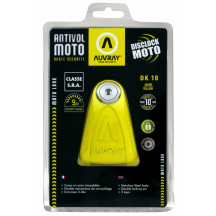 Disk Lock DK10 — double locking pin 10 mm, Black/Yellow