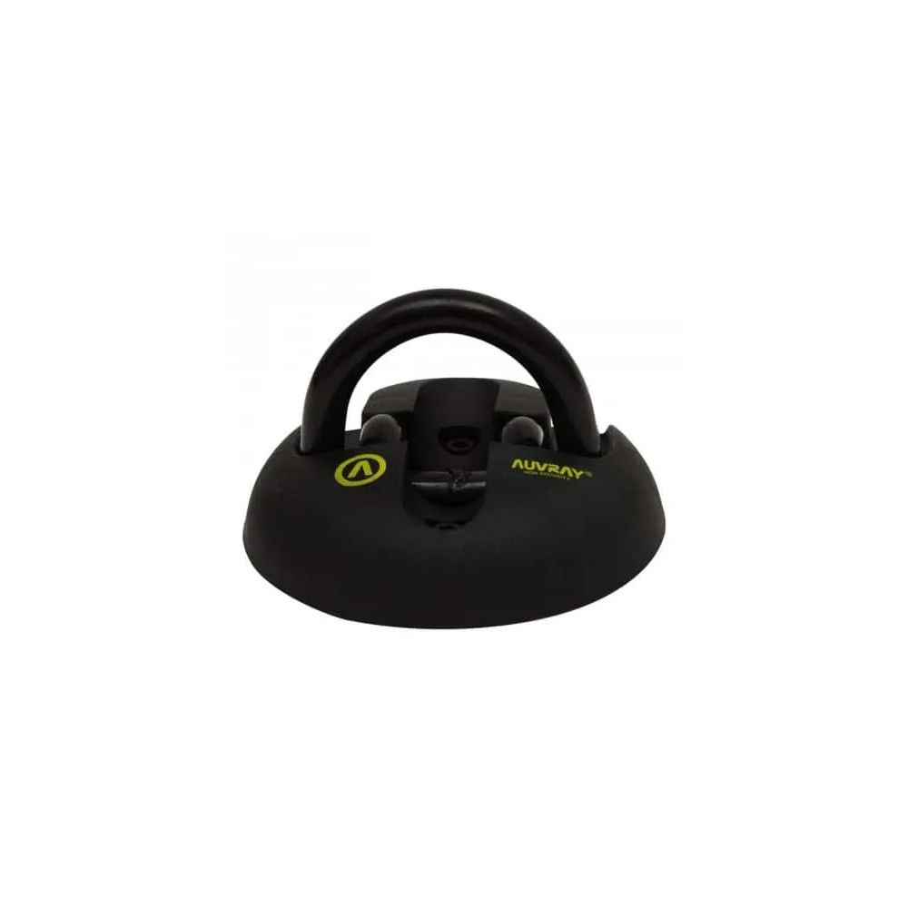 Wall & Ground Anchor with steel Ring — 65x42mm, Ø14mm coated ring, Black