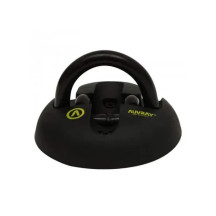 Wall & Ground Anchor with steel Ring — 65x42mm, Ø14mm coated ring, Black