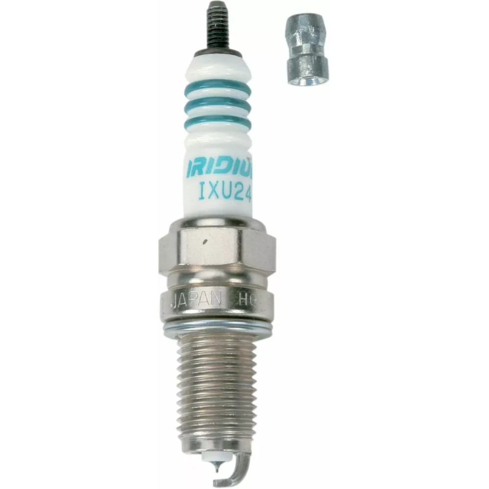 Iridium Spark Plug — 12 mm thread, 19.1 mm reach, 16 mm hex, 0.9 mm gap, heat range 24, iridium tip