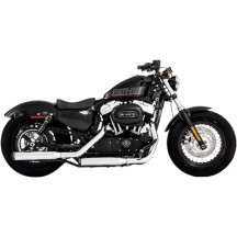 Silenciadores slip-on dobles de 3" para Sportsters — 3" de diámetro, cromado, tapas finales negras