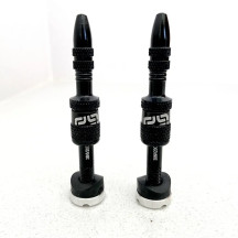 Juego de válvulas Quick Fill Presta para tubeless — 16-24mm vástago corto, 23-31mm vástago largo, negro