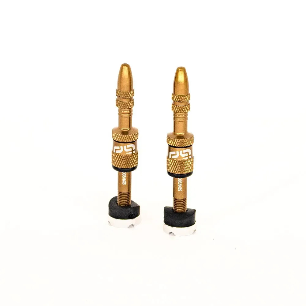 Quick Fill Presta Tubeless Valve Set — Short stem 16–24 mm, Long stem 23–31 mm, Bronze