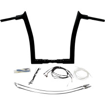 1-1/2" EZ Install Pointed Top Handlebar Kit — 38 mm (1-1/2") handlebar diameter, 32 mm (1-1/4") clamp, Black