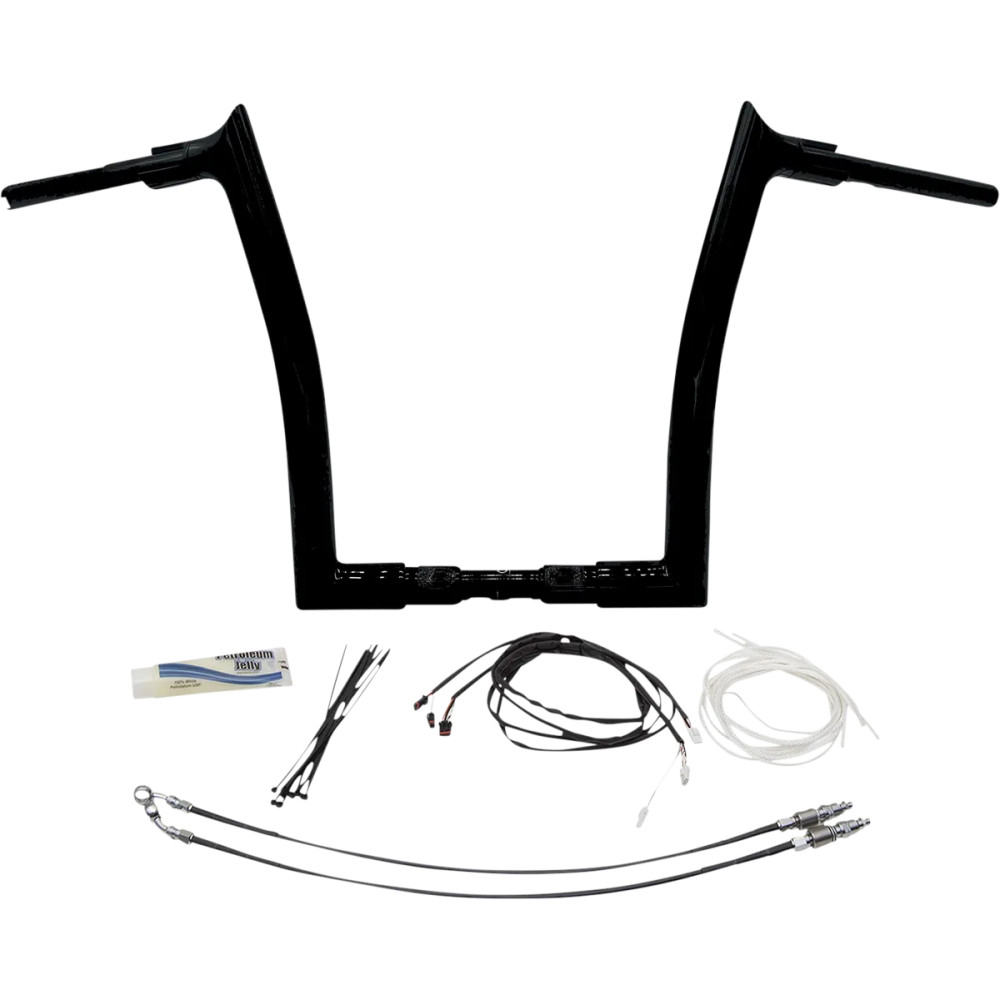 1-1/2" EZ Install Pointed Top Handlebar Kit — 38 mm (1-1/2") handlebar diameter, 32 mm (1-1/4") clamp, Black