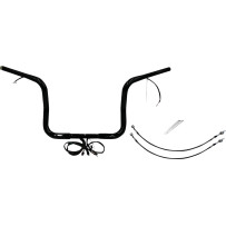 Kit de manillar redondo 1-1/4" con cableado EZ Install — diámetro 1-1/4", ancho 36", elevación 12", abrazadera 1", Negro