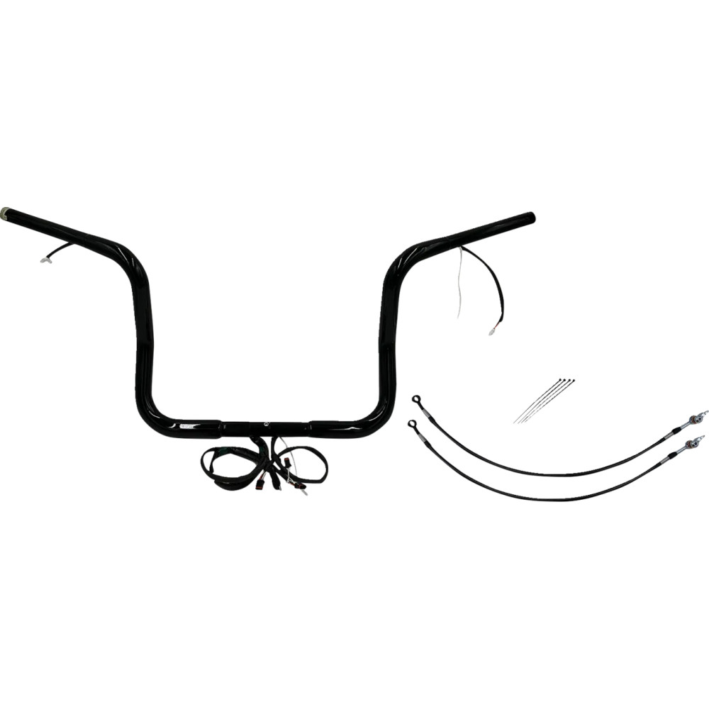 Kit de manillar redondo 1-1/4" con cableado EZ Install — diámetro 1-1/4", ancho 36", elevación 12", abrazadera 1", Negro