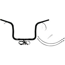 Kit de manillar redondo superior EZ Install con cableado 1-1/4" — abrazadera 1", elevación 12", Negro