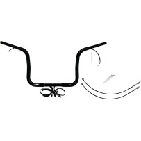 Kit de manillar redondo superior EZ Install con cableado 1-1/4" — abrazadera 1", elevación 12", Negro