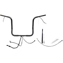 Kit de manillar redondo 1-1/4" con cableado EZ Install — diámetro 1-1/4", abrazadera 1", elevación 14", negro