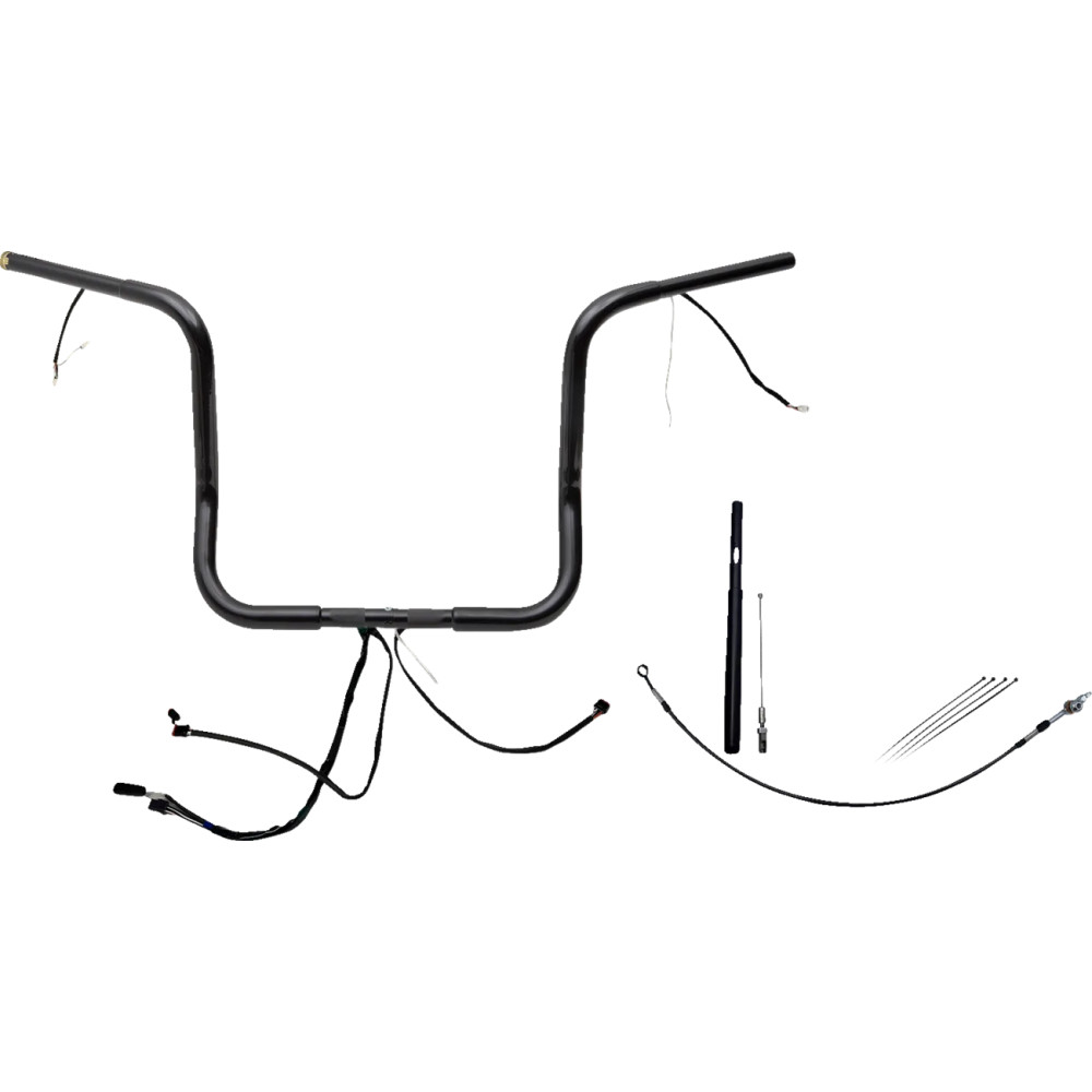 Kit de manillar redondo 1-1/4" con cableado EZ Install — diámetro 1-1/4", abrazadera 1", elevación 14", negro