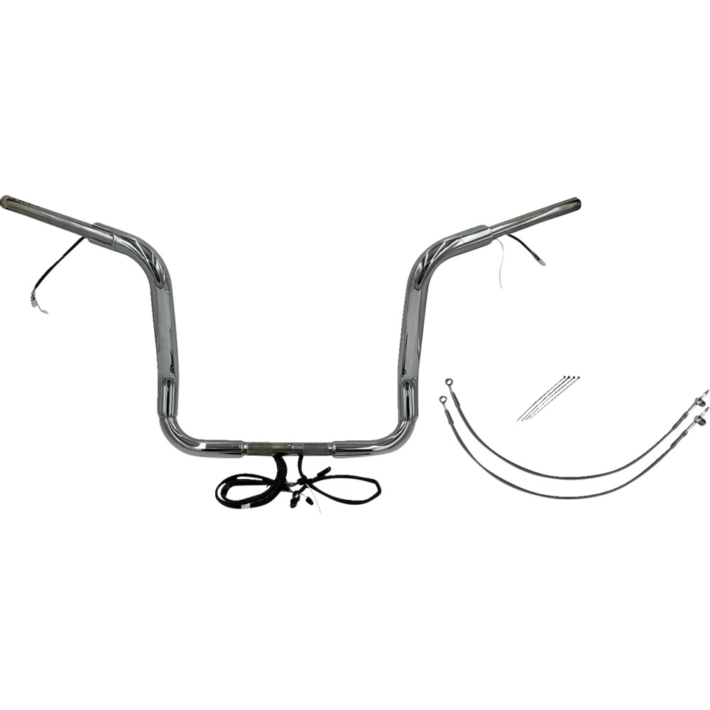 Kit de manillar redondo con cableado EZ Install de 1-1/2" — 1-1/2" diámetro, 14" altura, Cromo