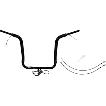 Kit de manillar Round Top EZ Install con cableado 1-1/2" — 1-1/2" (38 mm) diámetro, abrazadera 1" (25,4 mm), alzada 40,5 cm, Neg