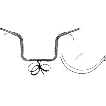 Kit de manillar EZ Install Wired 1-1/2" Round Top — 1-1/2" diámetro, 12" elevación, 38-1/2" ancho, cromo