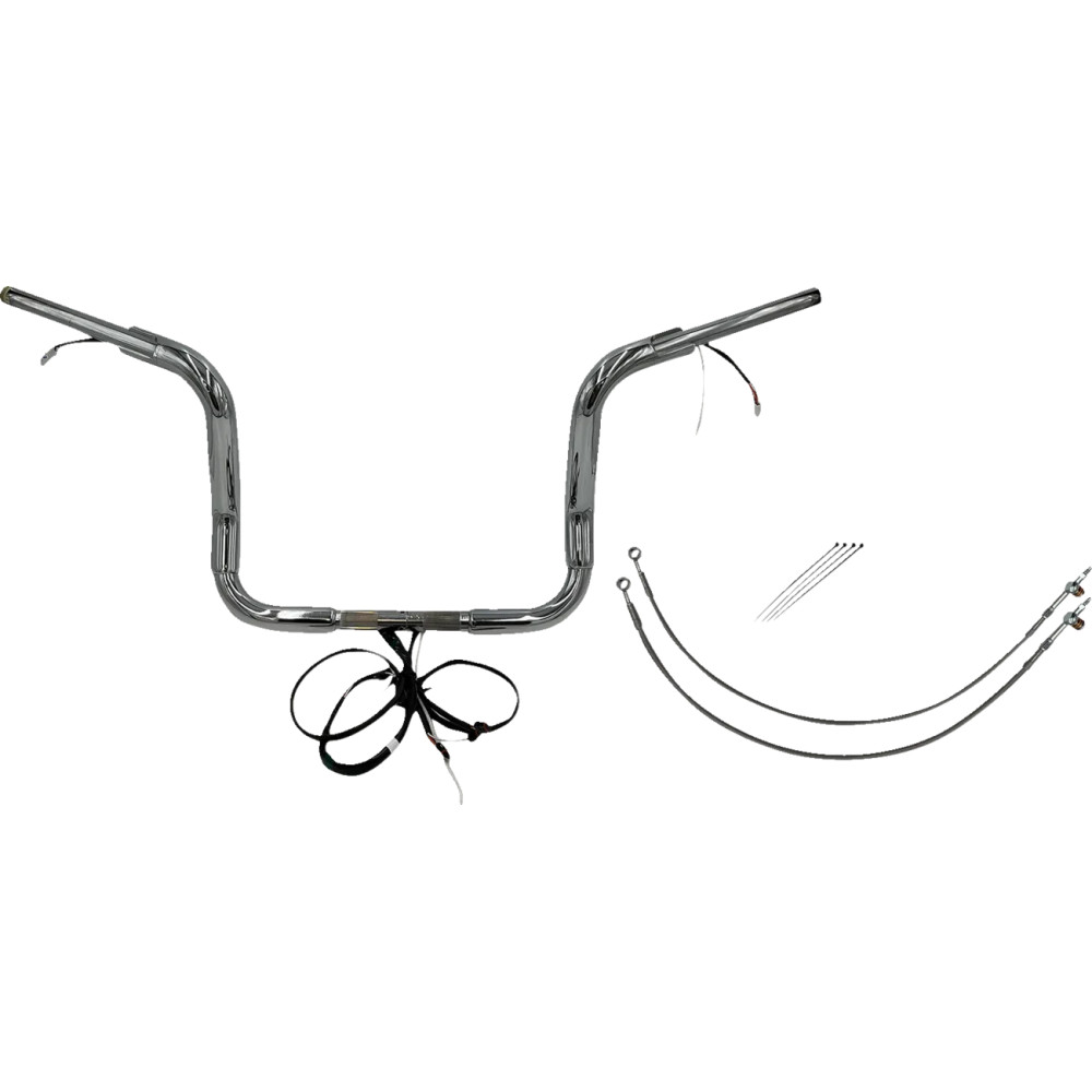 Kit de manillar EZ Install Wired 1-1/2" Round Top — 1-1/2" diámetro, 12" elevación, 38-1/2" ancho, cromo