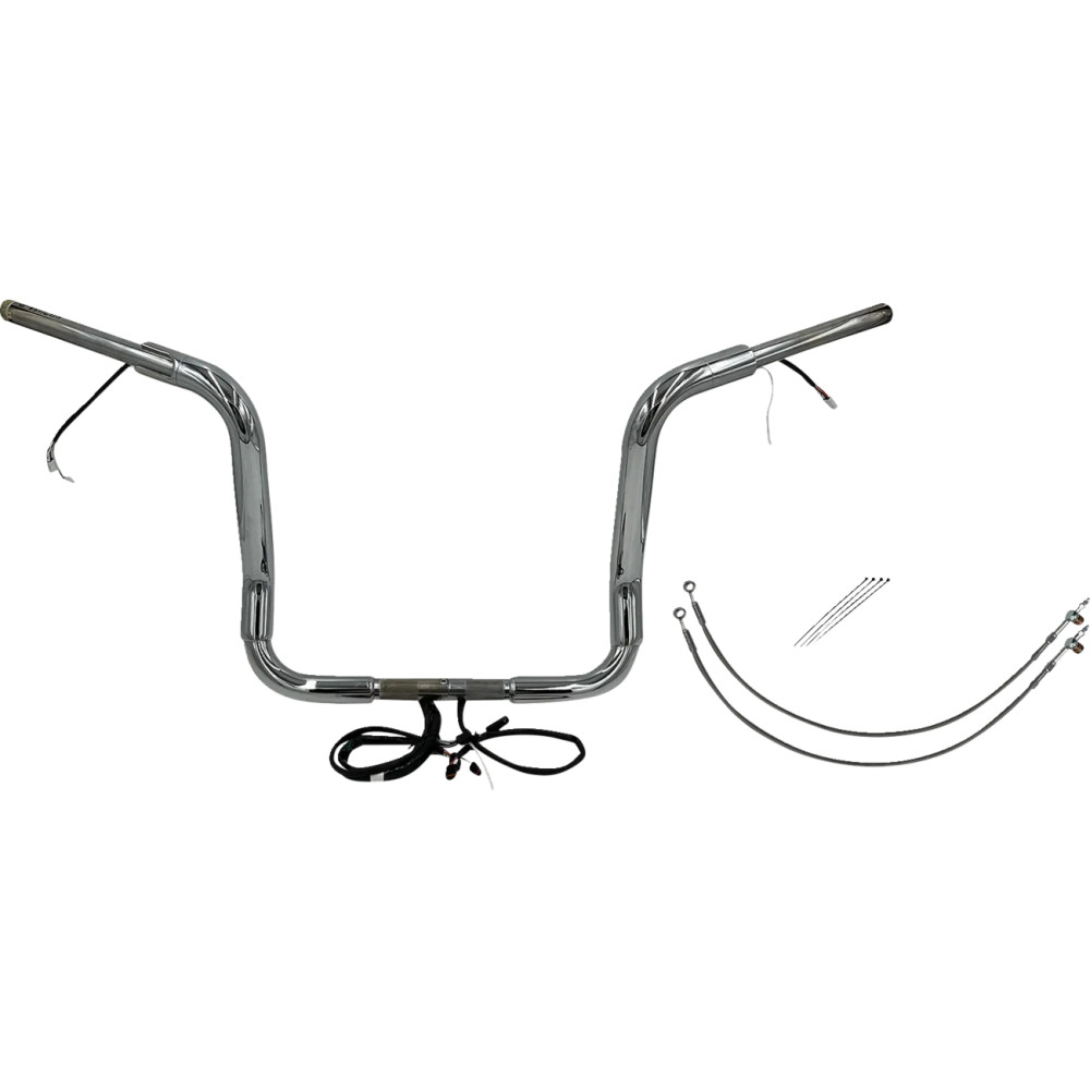 Kit de manillar EZ Install con cableado, redondo superior 1-1/2" — 1-1/2" (38 mm) de diámetro, 14" (35,5 cm) de subida, cromado