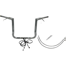 Kit de manillar plano EZ Install Wired de 1-1/2" — altura 14", ancho central 15", cromado