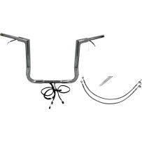 Kit de manillar plano EZ Install Wired de 1-1/2" — altura 14", ancho central 15", cromado