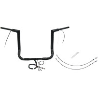 Kit EZ Install de manillar plano con cableado 1-1/2" — diámetro 1-1/2", elevación 14", ancho central 15", negro