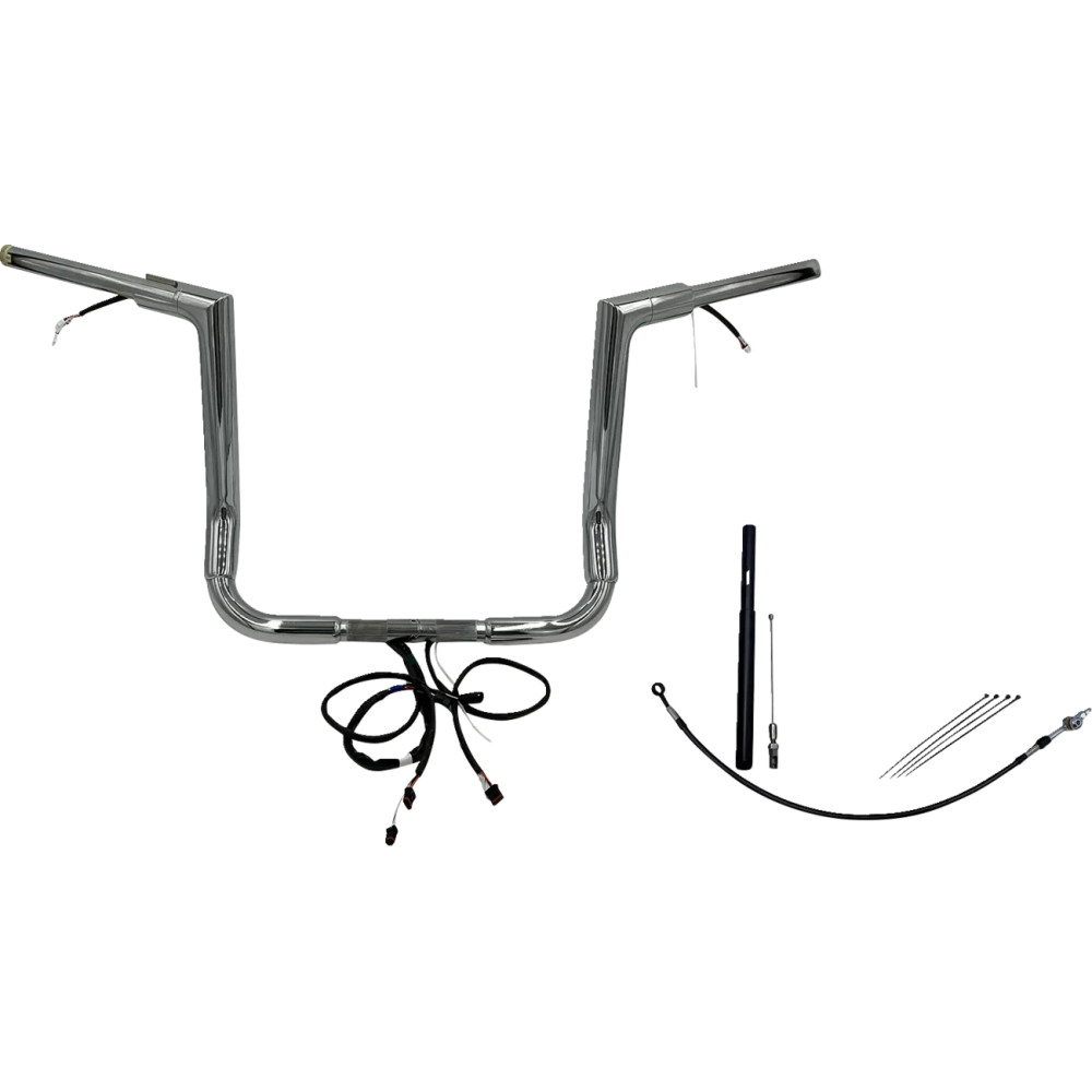 Kit de manillar plano EZ Install con cableado 1-1/2" — 38 mm (1-1/2"), elevación 14", cromado