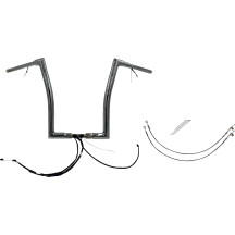 Kit de manillar plano EZ Install con cableado 1-1/2" — 1-1/2" de diámetro, 16" de elevación, 35" de ancho, cromado