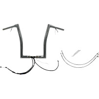 Kit de manillar plano EZ Install con cableado 1-1/2" — 1-1/2" de diámetro, 16" de elevación, 35" de ancho, cromado