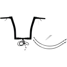 EZ Install Wired 1-1/2" Flat Top Handlebar Kit — 1-1/2" dia, 35" width, 16" rise, Black