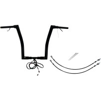 EZ Install Wired 1-1/2" Flat Top Handlebar Kit — 1-1/2" dia, 35" width, 16" rise, Black