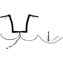 Kit de manillar EZ Install Wired Flat Top 1-1/2" — diámetro 1-1/2", ancho 35", elevación 14", negro