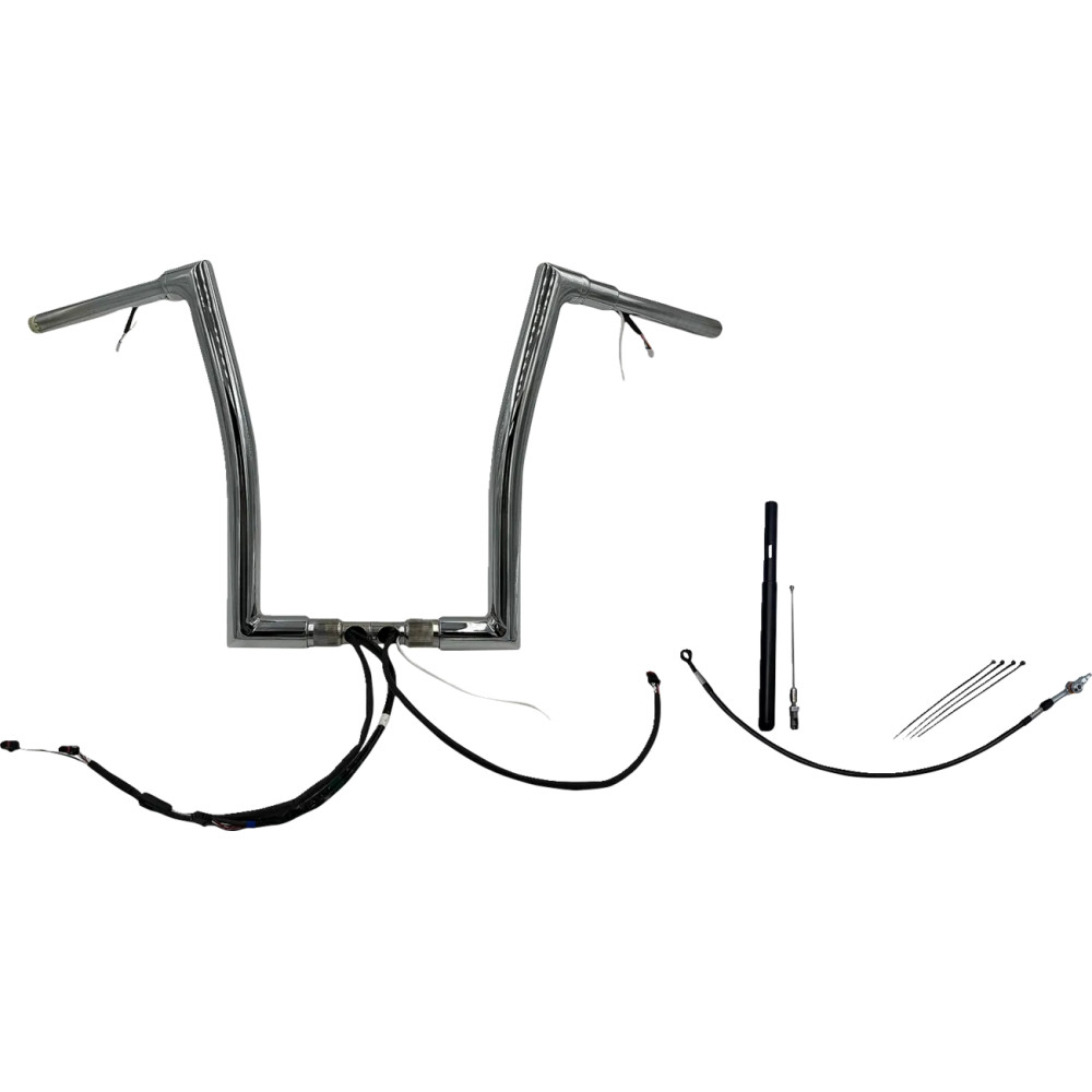 Kit de manillar plano EZ Install con cableado 1-1/2" — 38 mm (1-1/2"), 89 cm (35"), cromado