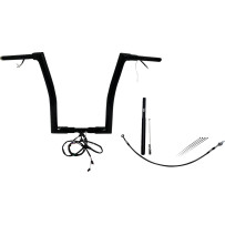 Kit de manillar plano EZ Install Wired 1-1/2" — 1-1/2" dia (38 mm), abrazadera 1-1/4" (32 mm), 35" ancho, Negro