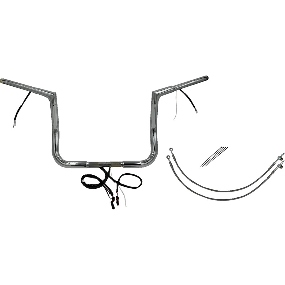Kit de manillar plano superior pre-cableado EZ Install 1-1/4" — 32 mm (1-1/4"), 30,5 cm (12") elevación, Ape Hanger